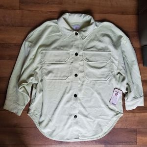 Ci Sono Outwear Light Sage Green Corduroy Shacket (Shirt + Jacket) Size Large